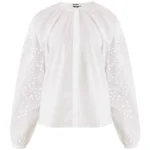 Blouse with embroidery sleeves and back