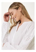Blouse with embroidery sleeves and back - Image 3