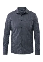 ANETO Striped easy iron shirt