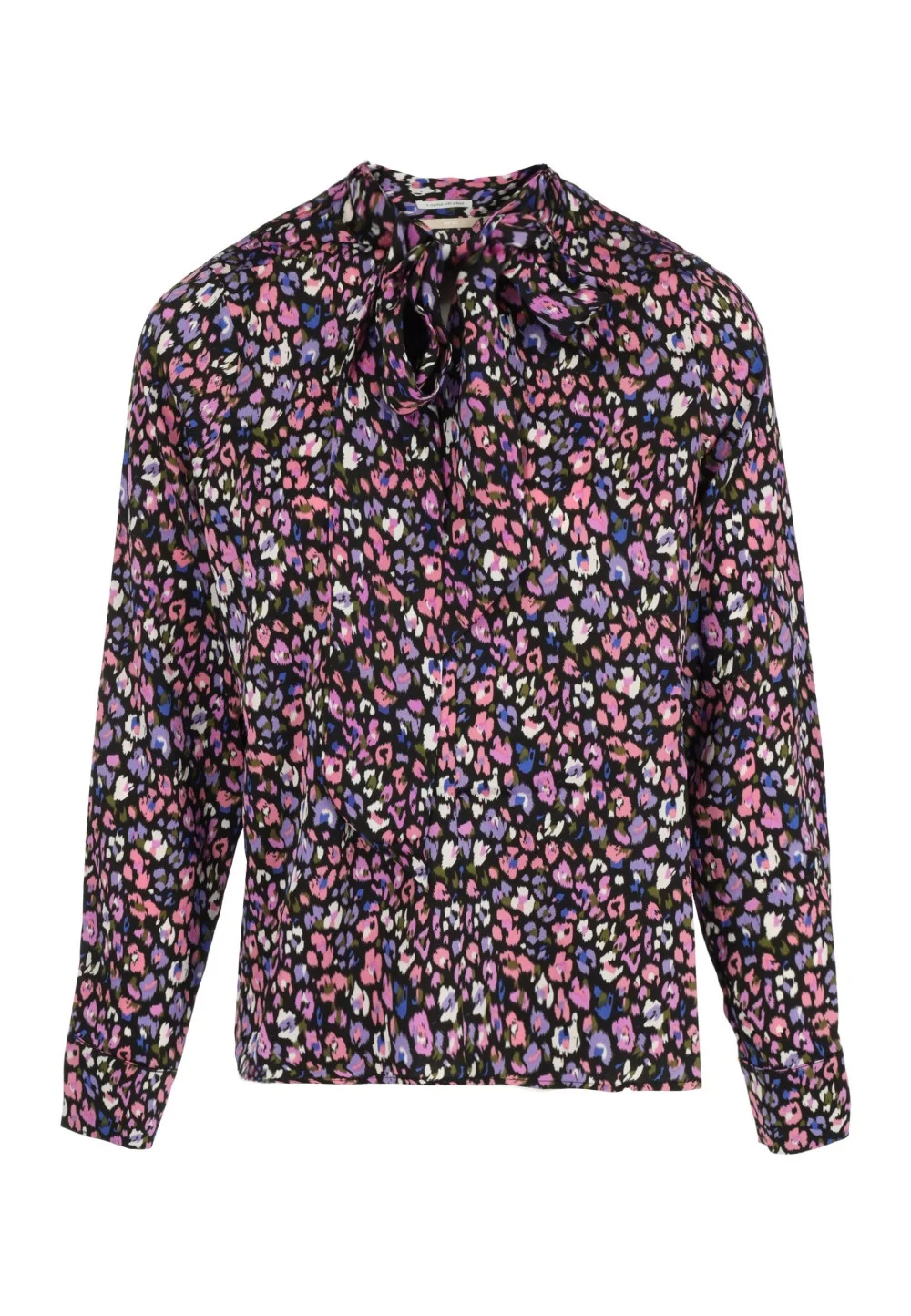 XC0436036W_193712_1.webp All over animal printed blouse with bowtie neck - Image 1