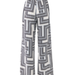 Geo print pants wide leg