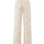 Flower jacquard pants straight leg