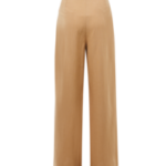 Linen mix slub pants wide leg