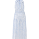 Striped flower jacquard dress