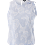 Striped flower jacquard blouse